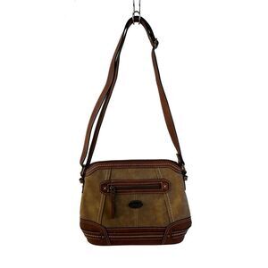 Boc Born brown beige  faux leather 12x9”  shoulder purse bag adjustable strap